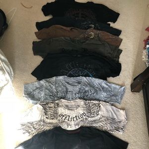 8 Affliction T Shirts.